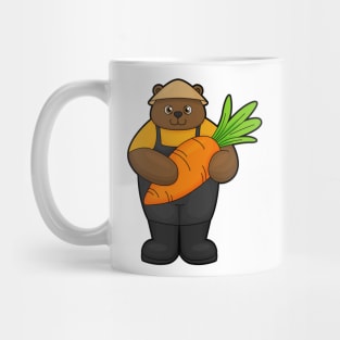 Bear as Farmer with Carrot Mug